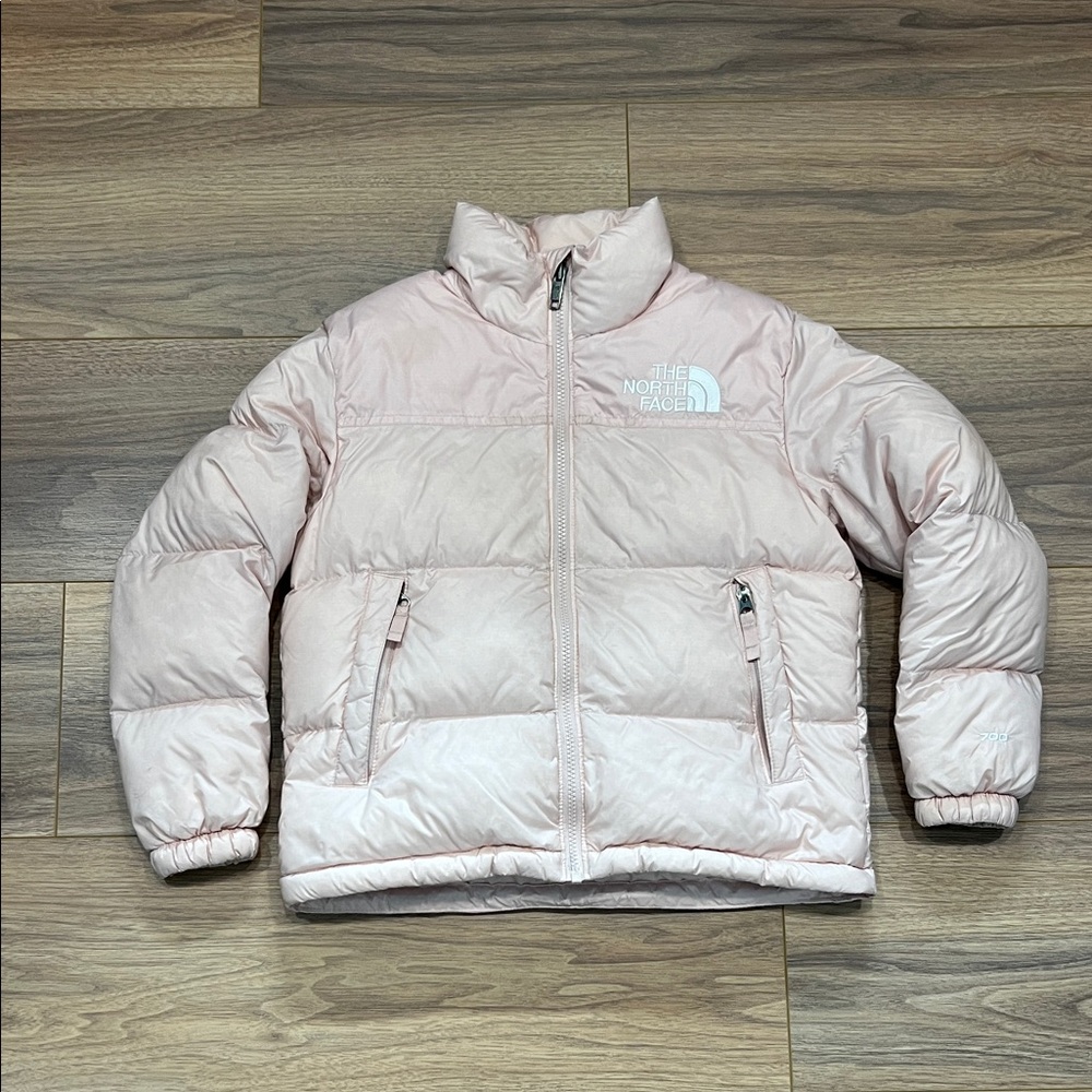 The North Face Retro Nuptse Jacket 700 Down in Pink Moss Size Medium (10-12)